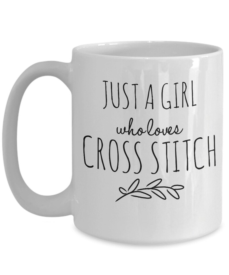 Cross stich gift, Love cross stitch gift, Cross stitch cup, cross stitch coffee cup, Needlework mug , Embroidery gift, Cross stitch lover image 5