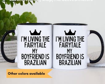 Regalo divertido para novio brasileño, taza de café para su cumpleaños, taza de café para él, la mejor taza de café para hombre brasileño