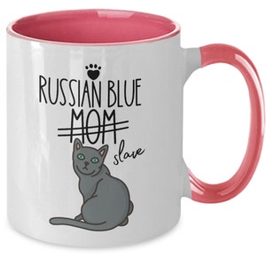 面白いロシアンブルー猫のギフト、ロシアンブルーのお母さんへのマグカップ、猫種のコーヒーカップ、猫のお母さんへのギフト、ロシアンブルーの飼い主へのコーヒーカップ、ロシアンブルーのマグカップ