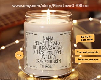 Oma cadeaukaars, oma cadeaus Grappig cadeau voor oma Kaars voor oma Beste oma ooit kerstcadeau, sojakaars cadeau oma cadeau