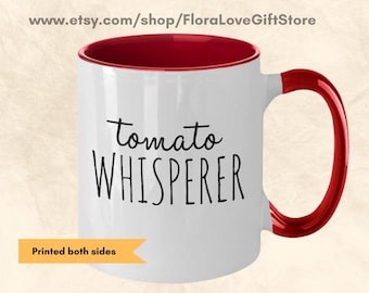 Tomato whisperer mug Gardener coffee cup Vegetable grower Veg grower gift Vegetable gardener Tomato grower Love Tomatoes coffee cup