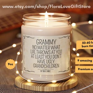 Grammy gift candle for grammy funny Grandmother present mothers day gift for grandma soy candle best grammy birthday from grandchildren