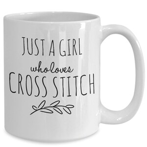 Cross stich gift, Love cross stitch gift, Cross stitch cup, cross stitch coffee cup, Needlework mug , Embroidery gift, Cross stitch lover image 3