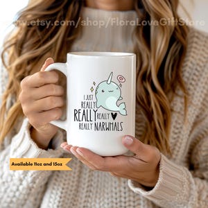 Cute Narwhal mug for narwhal lover gift for her narwhal themed coffee mug for little girl birthday gifts  crazy about narwhals ceramic mug