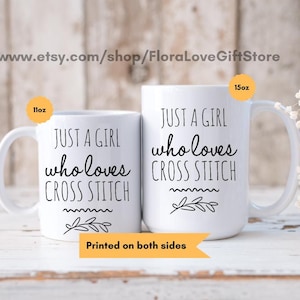 Taza de cerámica para amantes del punto de cruz, bonito regalo para artesanos, taza de café para entusiastas de la costura, regalo para bordadores, taza para manualidades, punto de cruz