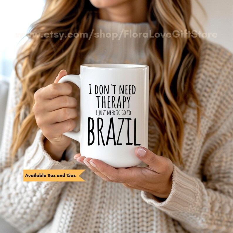 Tazza Brasile Tazza da caffè brasiliana Regalo per la famiglia brasiliana Home is Brazil Tazza, Regalo per le vacanze in Brasile, Regalo per la famiglia brasiliana che si trasferisce in Brasile immagine 1