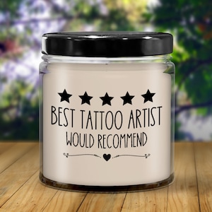 Tattoo artist gift, tattoo artist candle, gift for tattoo artist, soy candle, thank you gift, tattooist gift, tattooist gifts, tattoo studio image 1