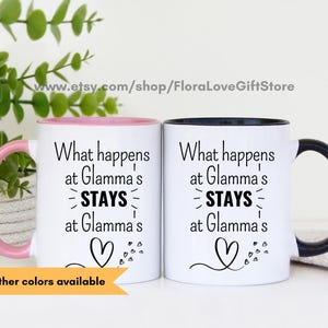 Glamma gift, Glamma mug, funny gifts for Glamma,  what happens at Glamma&#39;s coffee cup, Glamma present, Glamma gift ideas, Glamma gifts