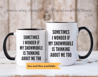 Taza de moto de nieve, divertida taza de café para motonieve, regalos para motonieves, tazas de café para deportes de nieve, regalos de Navidad para café, deportes de nieve, 11 oz y 15 oz