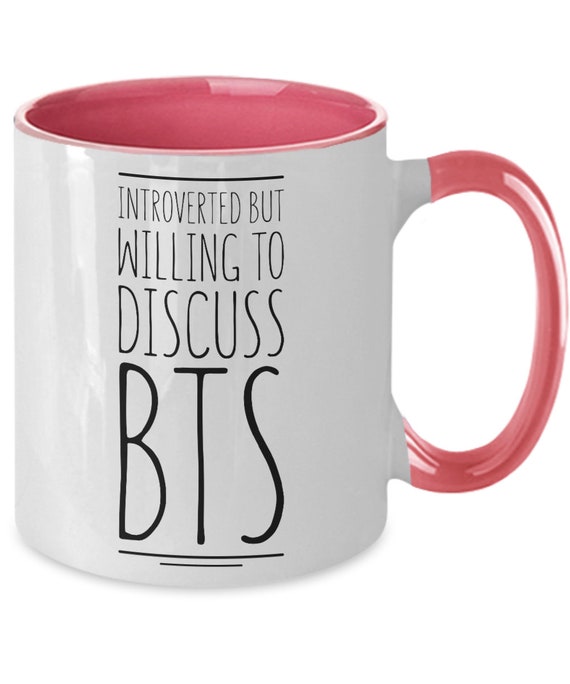 BTS Mug,bts Fan Gift, Introvert Bts Coffee Cup, Introvered but Willing to  Discuss, Bts 2 Tone Mug, Gift for Bts Fan, Korean Music Fan Gift 