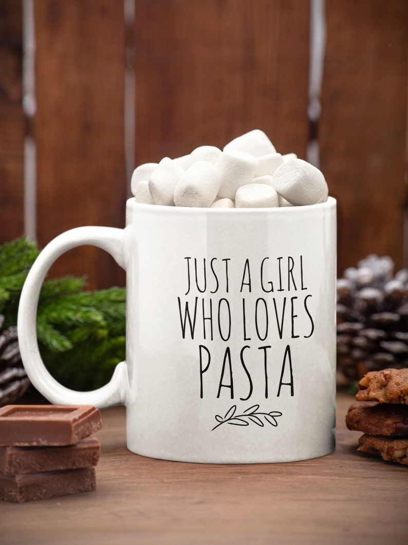 Pasta lover gift Just a girl who loves pasta coffee cup love image 5