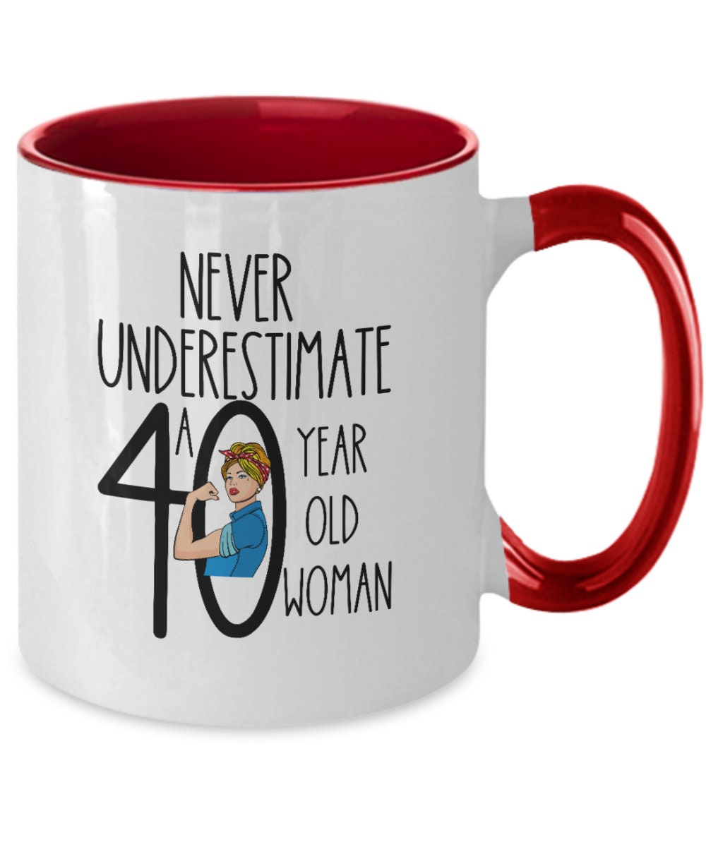 Wikay Divertida taza de regalo de cumpleaños para mujer de 40 años, original  set de regalo