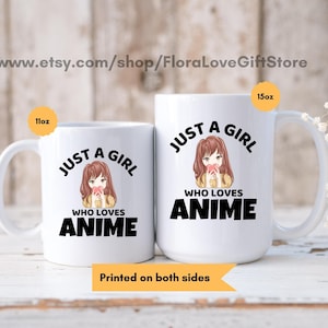 Anime mug for her gift for Anime Lovers Birthday Holidays Anime Fan Merchandise Japanese kawaii girl Unique Coffee Cup