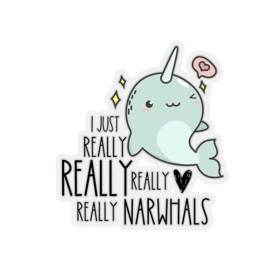 Narwhal Sticker, Narwhal Gifts, Kisscut Stickers, Gift for Narwhal