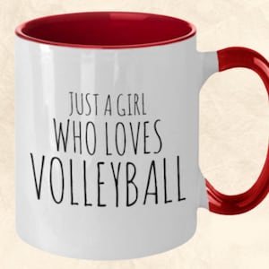 Volleyball mug Girl who loves volleyball 2 tone mug Volleyball player Volleyball lover sports mug gift for sporty girl