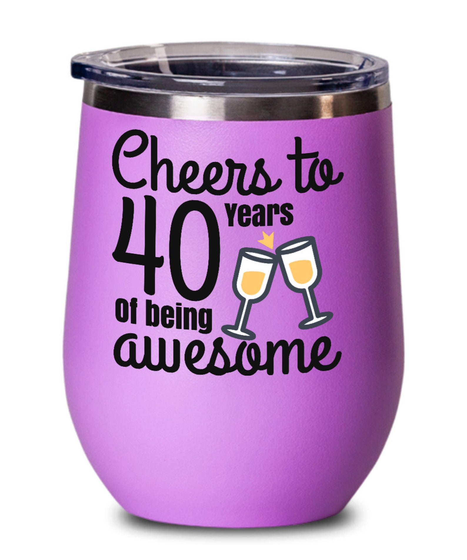 40. Geburtstag Geschenk 40. Wein glas Cheers zu 40 40. Partei Etsy