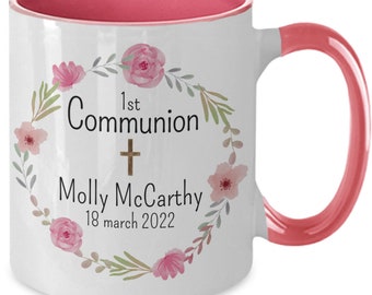 First communion gift, personalized communion gift First holy communion mug, present for 1st communion, first communion gifts for girls