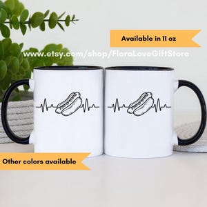 Hot dog lover mug, hot dog gift, funny hot dog gifts, love hot dogs coffee cup, gift for hot dog fan, lifeline coffee mugs, BBQ drinkware