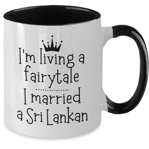 Sri lankan gift, Sri Lanka wife, sri lankan husband mug, funny gift for Srilankan, ceramic mug, gift for Sri Lankan wedding, 2 tone gift mug