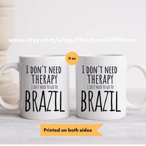 Tazza Brasile Tazza da caffè brasiliana Regalo per la famiglia brasiliana Home is Brazil Tazza, Regalo per le vacanze in Brasile, Regalo per la famiglia brasiliana che si trasferisce in Brasile immagine 3