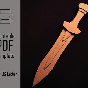 Hydraslayer Xiphos // Patrón imprimible en PDF Espada de cartón, Manualidad reciclable DIY, Plantilla de papel, Manualidades para niños, Juguete de aventura de fantasía