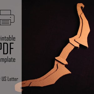 Arco de gorgona // Patrón imprimible en PDF Arco de cartón, Manualidad reciclable, Espada de juguete, Plantilla de papel, Manualidades para niños, Aventura de fantasía