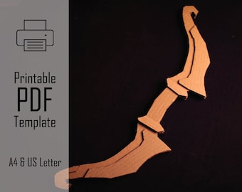Gorgon Bow || PDF Printable Pattern Cardboard Bow, Recyle DIY Craft, Toy Sword, Papercraft Template, Kids Crafts, Fantasy Adventure