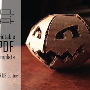 StackOLantern // Patrón imprimible en PDF de Jack O Lantern de cartón, decoración de Halloween para hacer tú mismo, decoración espeluznante para el hogar, manualidad para niños con calabaza de Halloween