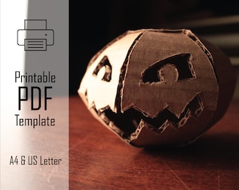 Mini StackOLantern || PDF Printable Pattern Cardboard Jack O Lantern, DIY Halloween Decoration, Spooky Home Decor, Kids Craft Pumpkin
