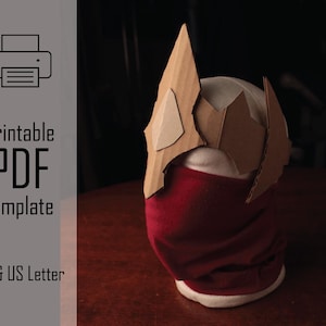 Corona de la serpiente // Casco de caja de cereales imprimible en formato PDF, manualidad de disfraz reciclada para teatro de fantasía y fiesta de cumpleaños de aventuras para niños