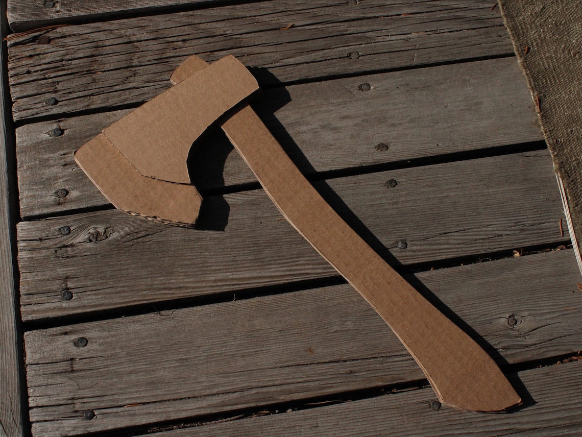 Throwing Hatchet PDF Printable Pattern Cardboard Axe Etsy Throwing Hatchet PDF Printable Pattern Cardboard Axe Etsy