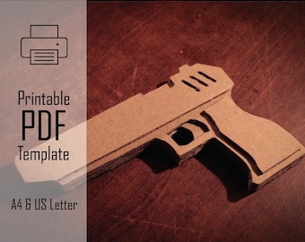 Spybuster Pistolet || PDF Printable Pattern Cardboard Pewpew, Toy Secret Agent Fantasy Papercraft, Kids Crafts, Fantasy Adventure Toy