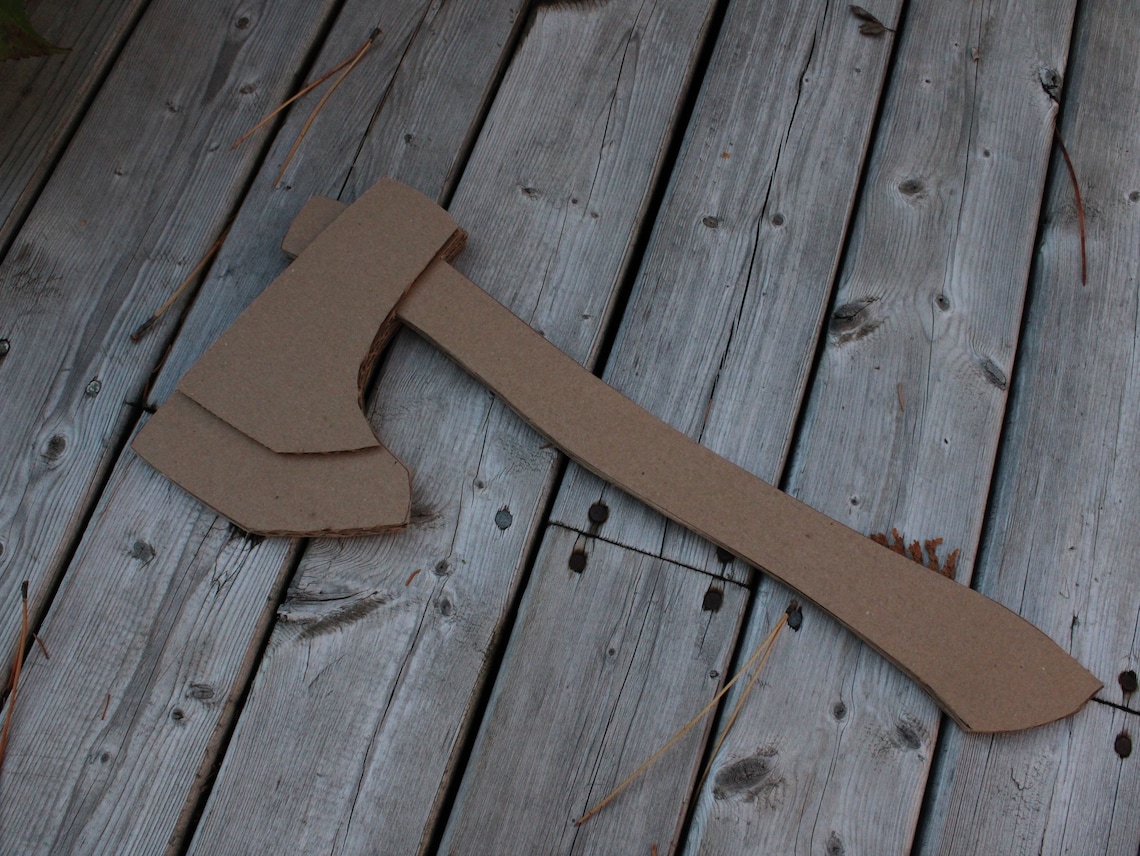 Throwing Hatchet PDF Printable Pattern Cardboard Axe Etsy