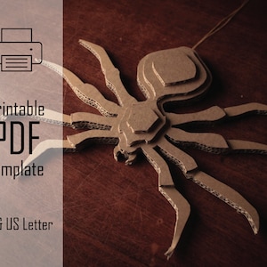 Mr Dangles || PDF Printable Pattern Cardboard Spider Hanger, DIY Halloween Decoration, Spooky Home Decor, Kids Craft Halloween Creeper