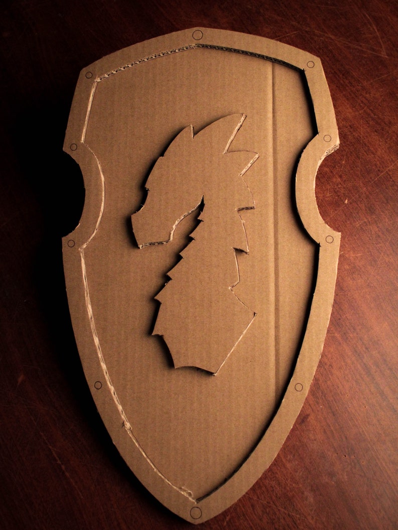 Silver Dragon Knight Shield PDF Printable Pattern Cardboard - Etsy