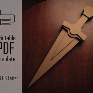 Espada corta Scalepiercer // Patrón imprimible en PDF Espada de cartón, espada de juguete, plantilla de papel, manualidades para niños