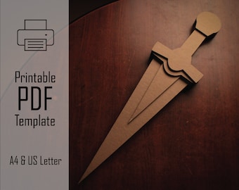 Scalepiercer Short Sword || PDF Printable Pattern Cardboard Sword, Toy Sword, Papercraft Template, Kids Crafts