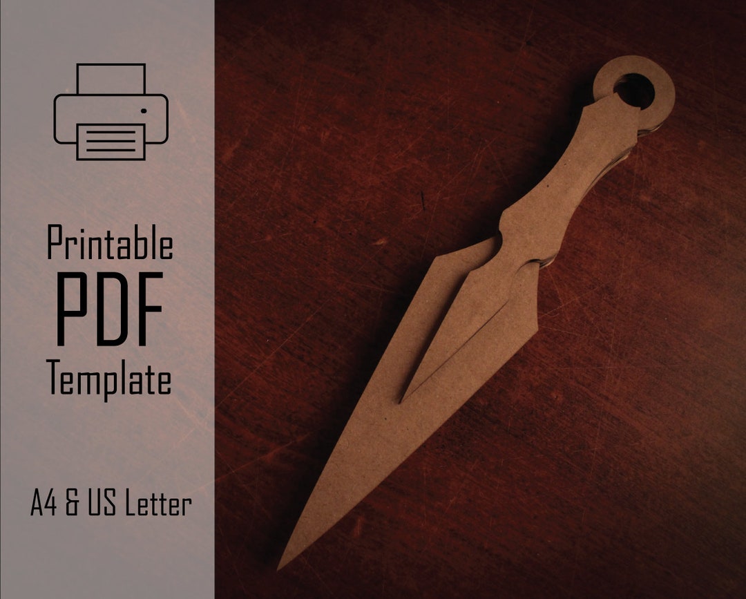 Warleaf Kunai PDF Printable Pattern Cardboard Ninja Knife, Recyle DIY
