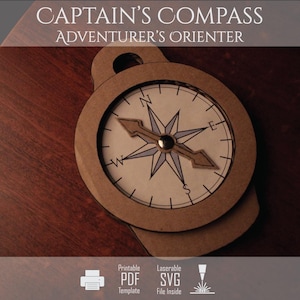 Captain's Compass || Printable Cardboard Pirate Adventure Template, DIY Costume Prop & Kids Craft Activity (PDF, SVG)