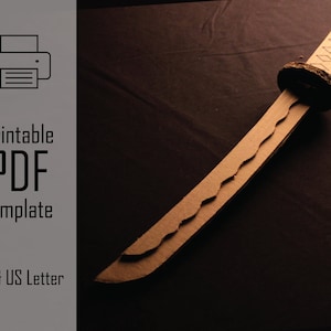 Ryujin Katana || PDF Padrão para impressão Espada ninja de papelão, Espada de samurai de brinquedo, Papelaria de fantasia, Artesanato infantil, Ninjato de aventura de fantasia