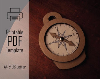 Kompass des Kapitäns || Druckbare Karton Piraten Abenteuer Accessoire für Make Believe und Pretend Play Upcycle Craft