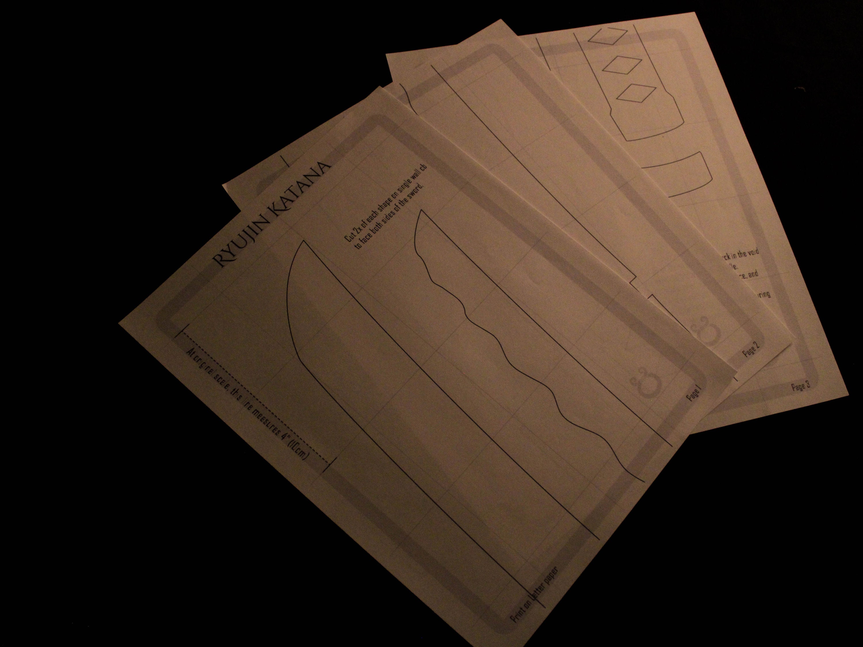 Ryujin Katana || PDF Printable Pattern Cardboard Ninja Sword, Toy ...