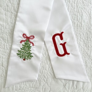 Christmas Tree Wreath Sash with Monogram