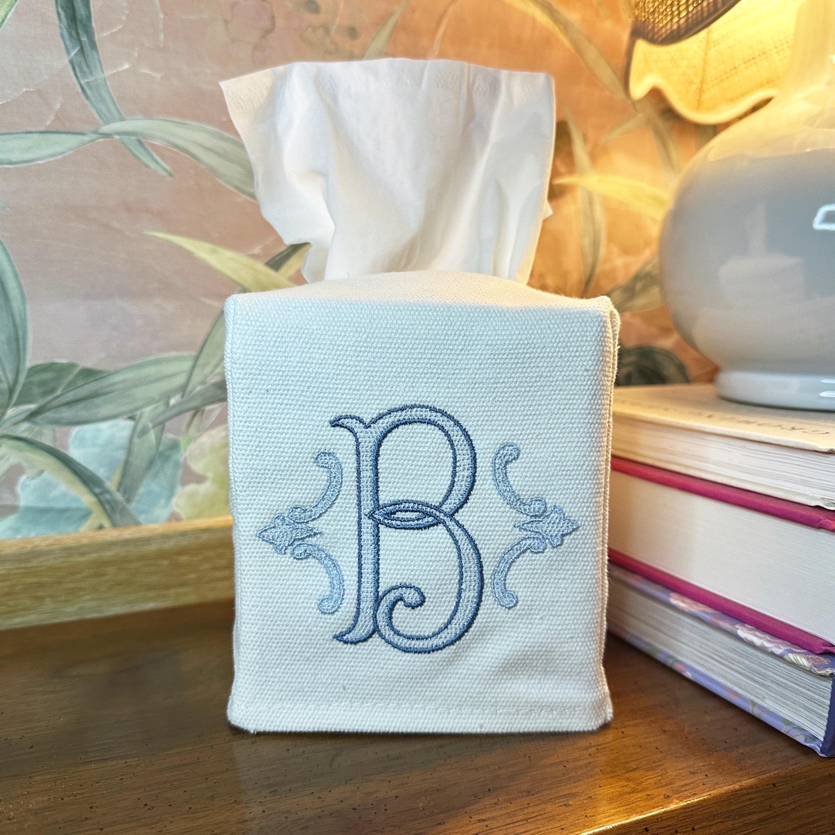 Monogram Tissue Box Cover With Customizable Colors - Etsy