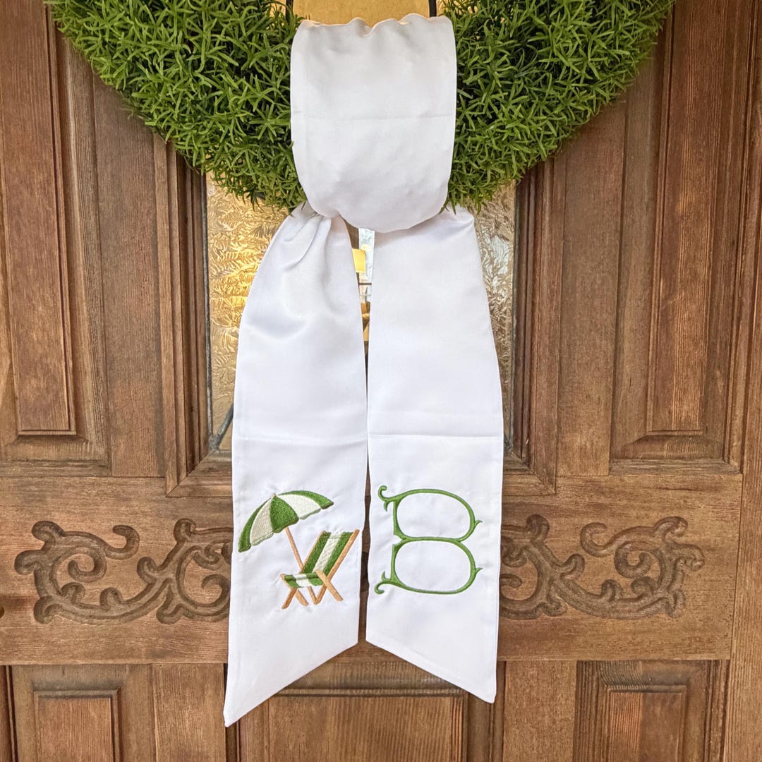 Beach Chair Wreath Sash with Monogram