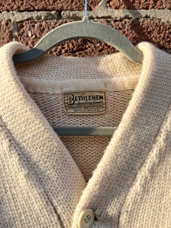 Vintage Bethlehem Sporting Goods Heavy Wool Butto… - image 3