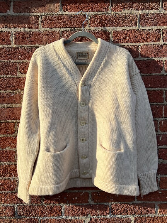 Vintage Bethlehem Sporting Goods Heavy Wool Butto… - image 1