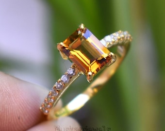 Natural Citrine Ring, 925 Silver Ring, Birthday gift Ring, Bridesmaid Gift Ring, Engagement Ring, Promise Ring, Gift for her, beautiful ring