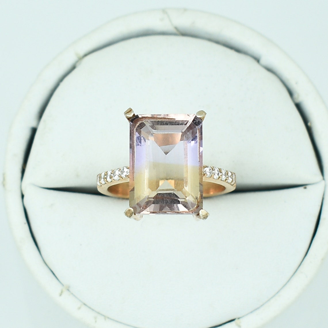 Natural Ametrine Ring Octagon Ametrine Ring Womens Ring 925 Etsy