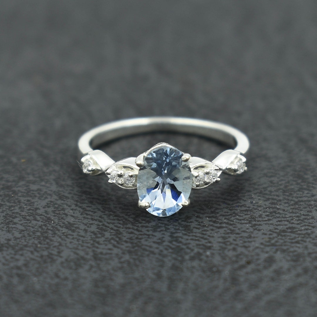 Aquamarine Ring 925 Sterling Silver Ring Engagement Ring - Etsy